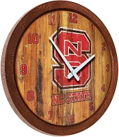 The Fan-Brand North Carolina State University Weathered Faux Barrel Top Clock                                                   