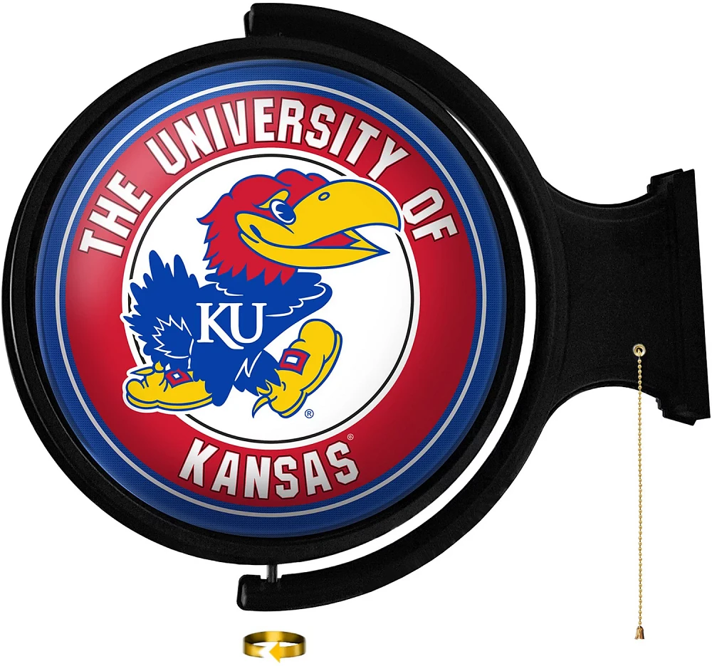 The Fan-Brand University of Kansas Round Rotating Lighted Sign                                                                  