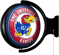 The Fan-Brand University of Kansas Round Rotating Lighted Sign                                                                  