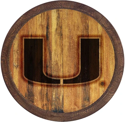 he Fan-Brand University of Miami Branded Faux Barrel Top Sign                                                                   