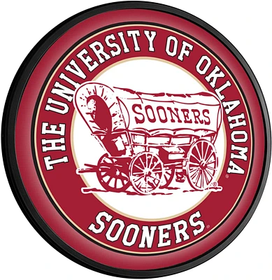 The Fan-Brand University of Oklahoma Schooner Round Slimline Lighted Wall Sign                                                  