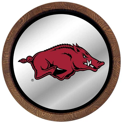 The Fan-Brand University of Arkansas Mascot Barrel Top Mirrored Sign                                                            