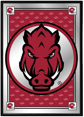 The Fan-Brand University of Arkansas Tusk Stare Team Spirit Framed Mirrored Wall Sign                                           