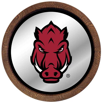 The Fan-Brand University of Arkansas Tusk Stare Barrel Top Mirrored Sign                                                        