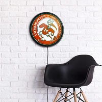 The Fan-Brand University of Miami Mascot Round Slimline Lighted Wall Sign                                                       