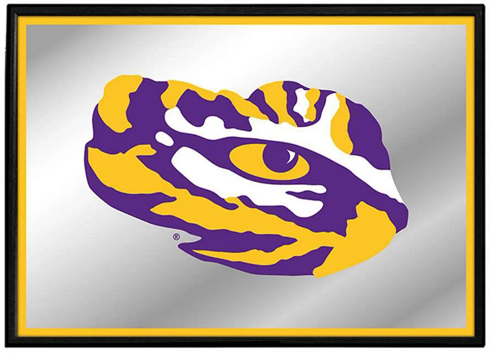 The Fan-Brand Louisiana State University Tiger Eyed Framed Mirrored Wall Sign                                                   