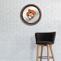 The Fan-Brand Oklahoma State University Mascot Faux Barrel Top Mirrored Wall Sign                                               