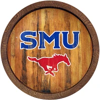 The Fan-Brand Southern Methodist University Weathered Logo Faux Barrel Top Sign                                                 