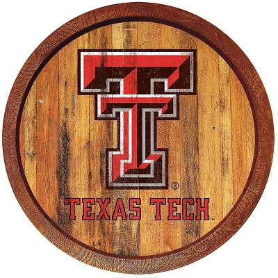 The Fan-Brand Texas Tech University Weathered Faux Barrel Top Sign                                                              