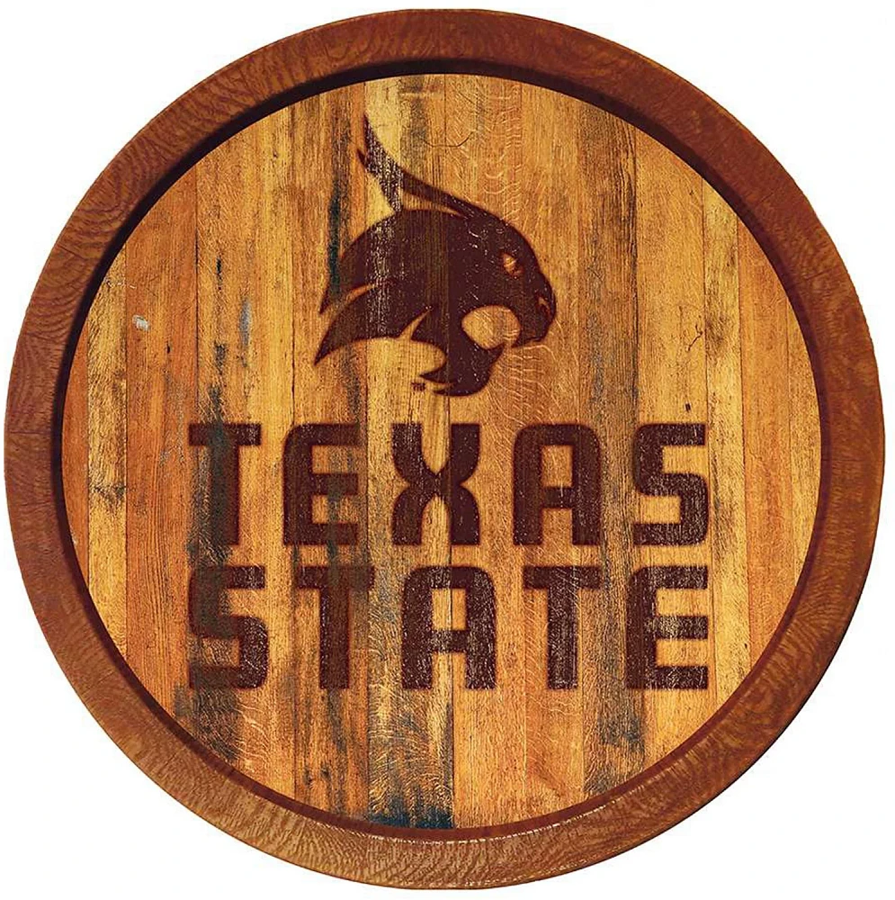 The Fan-Brand Texas State University Branded Faux Barrel Top Sign                                                               