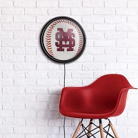 The Fan-Brand Mississippi State University Baseball Round Slimline Lighted Wall Sign                                            