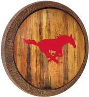 The Fan-Brand Southern Methodist University Weathered Faux Barrel Top Sign