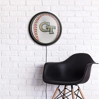 The Fan-Brand Georgia Tech Baseball Round Slimline Lighted Sign                                                                 