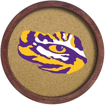 The Fan-Brand Louisiana State University Tiger Eye “Faux” Barrel Framed Cork Board                                          