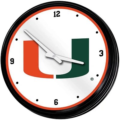 The Fan-Brand University of Miami Retro Lighted Wall Clock                                                                      