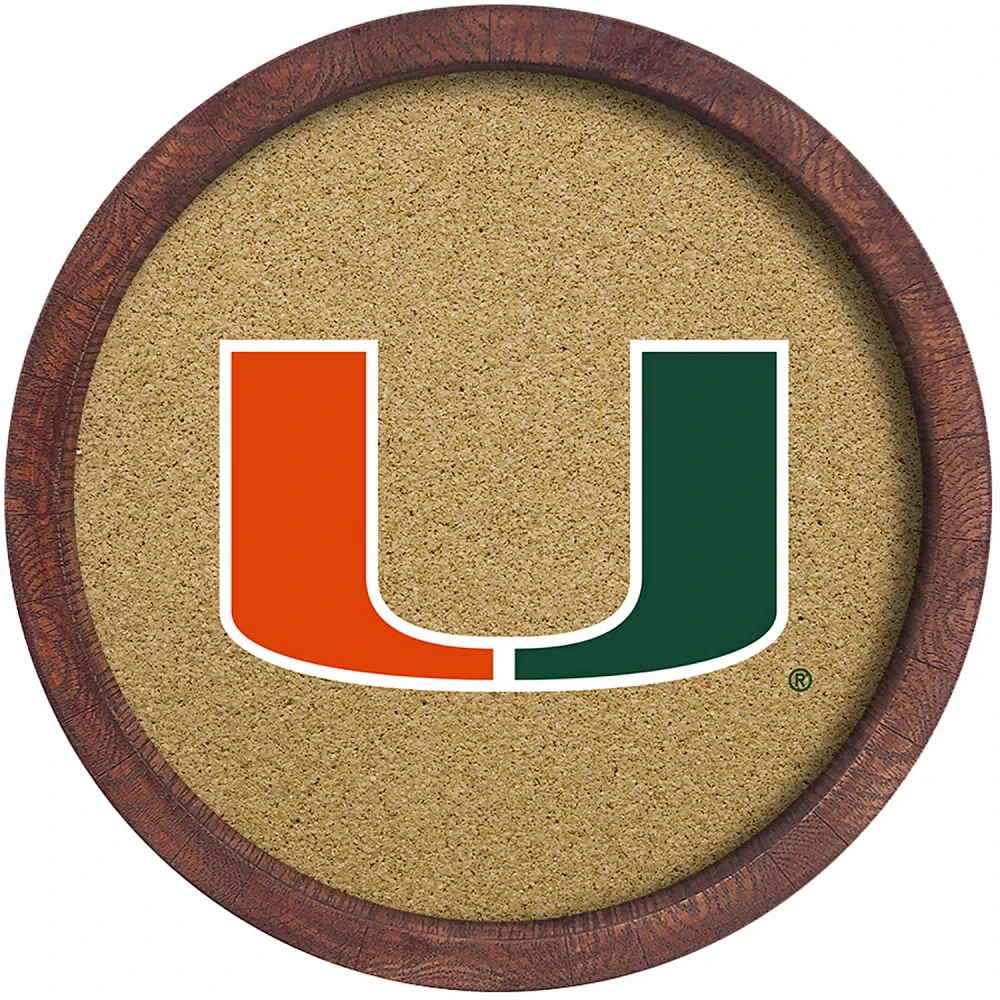 The Fan-Brand University of Miami “Faux” Barrel Framed Cork Board                                                           