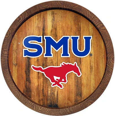 The Fan-Brand Southern Methodist University Logo Faux Barrel Top Sign                                                           