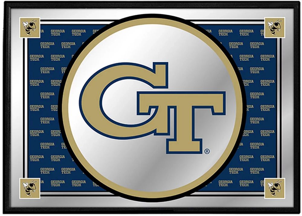 The Fan-Brand Georgia Tech University Team Spirit Framed Mirrored Wall Sign                                                     