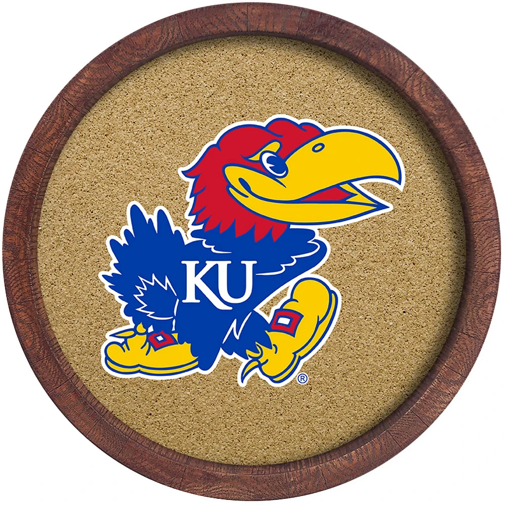 The Fan-Brand University of Kansas “Faux” Barrel Framed Cork Board                                                          