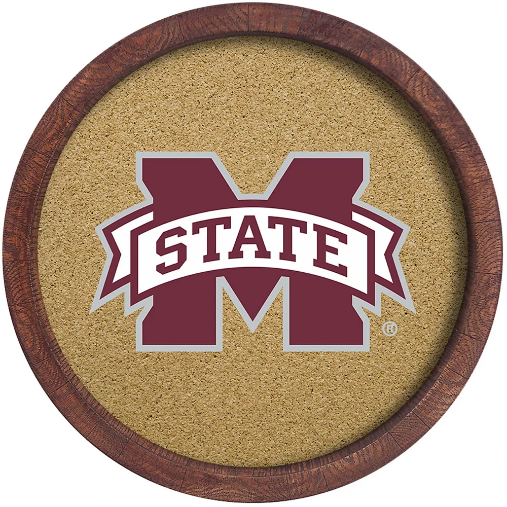 The Fan-Brand Mississippi State University “Faux” Barrel Framed Cork Board                                                  