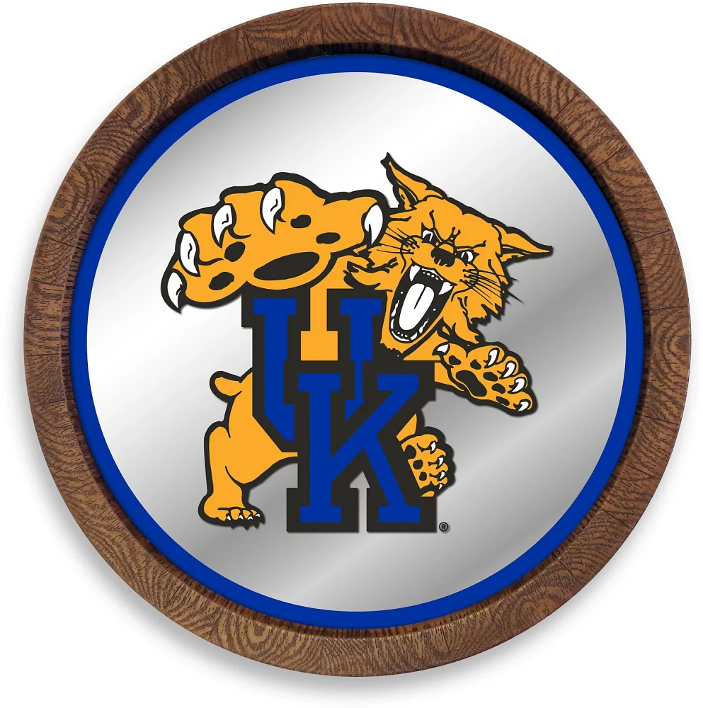 The Fan-Brand University of Kentucky Mascot Faux Barrel Top Mirrored Sign                                                       