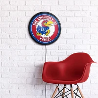 The Fan-Brand University of Kansas Round Slimline Lighted Sign                                                                  