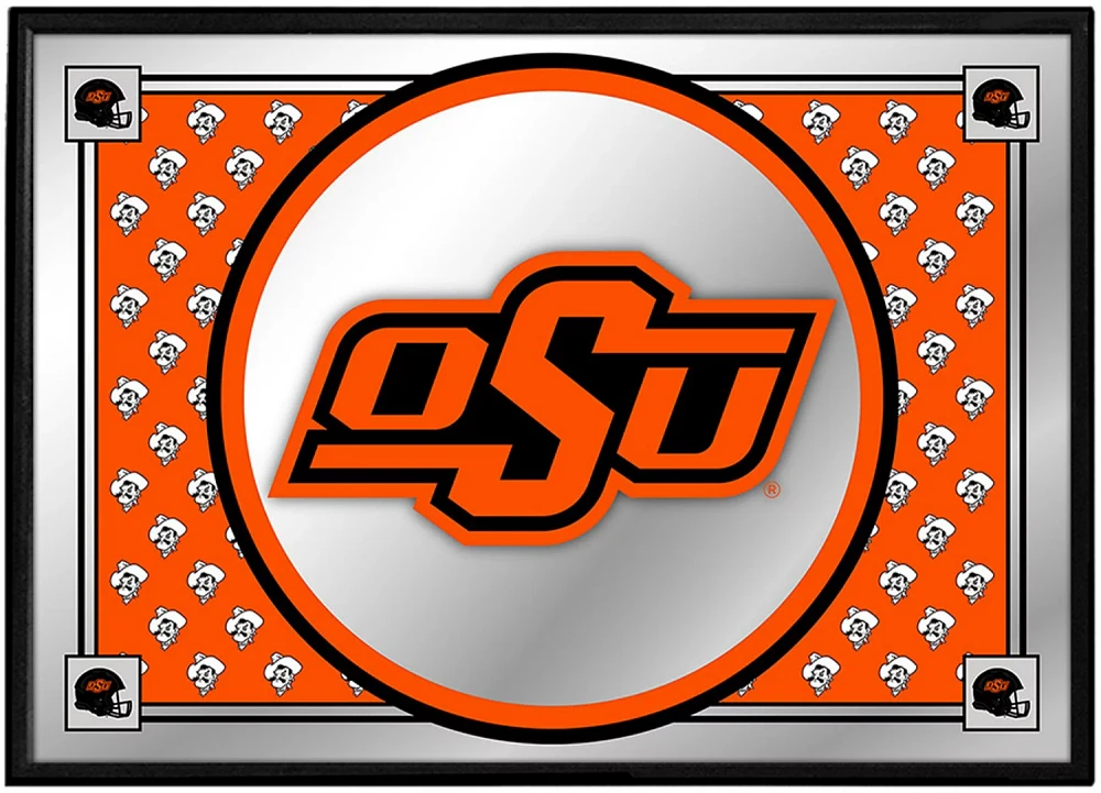 The Fan-Brand Oklahoma State University Team Spirit Framed Mirrored Wall Sign                                                   