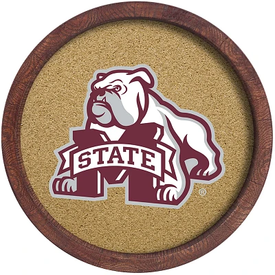 The Fan-Brand Mississippi State University Anchor Mascot “Faux” Barrel Framed Cork Board                                    