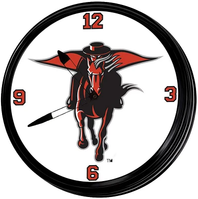 The Fan-Brand Texas Tech University Masked Rider Retro Lighted Wall Clock                                                       