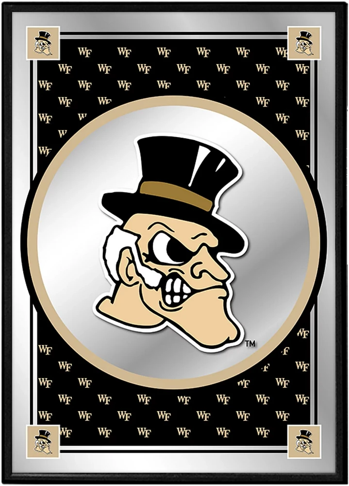 The Fan-Brand Wake Forest University: Team Spirit Mascot Framed Mirrored Wall Sign                                              