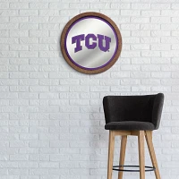 The Fan-Brand Texas Christian University Faux Barrel Top Mirrored Wall Sign                                                     