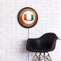 The Fan-Brand University of Miami Round Slimline Lighted Wall Sign                                                              