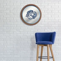 The Fan-Brand University of North Carolina Mascot Faux Barrel Top Mirrored Sign                                                 