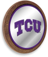 The Fan-Brand Texas Christian University Faux Barrel Top Mirrored Wall Sign                                                     