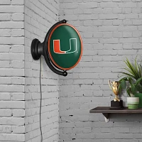 The Fan-Brand University of Miami Oval Rotating Lighted Sign