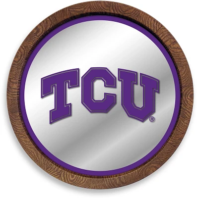 The Fan-Brand Texas Christian University Faux Barrel Top Mirrored Wall Sign                                                     