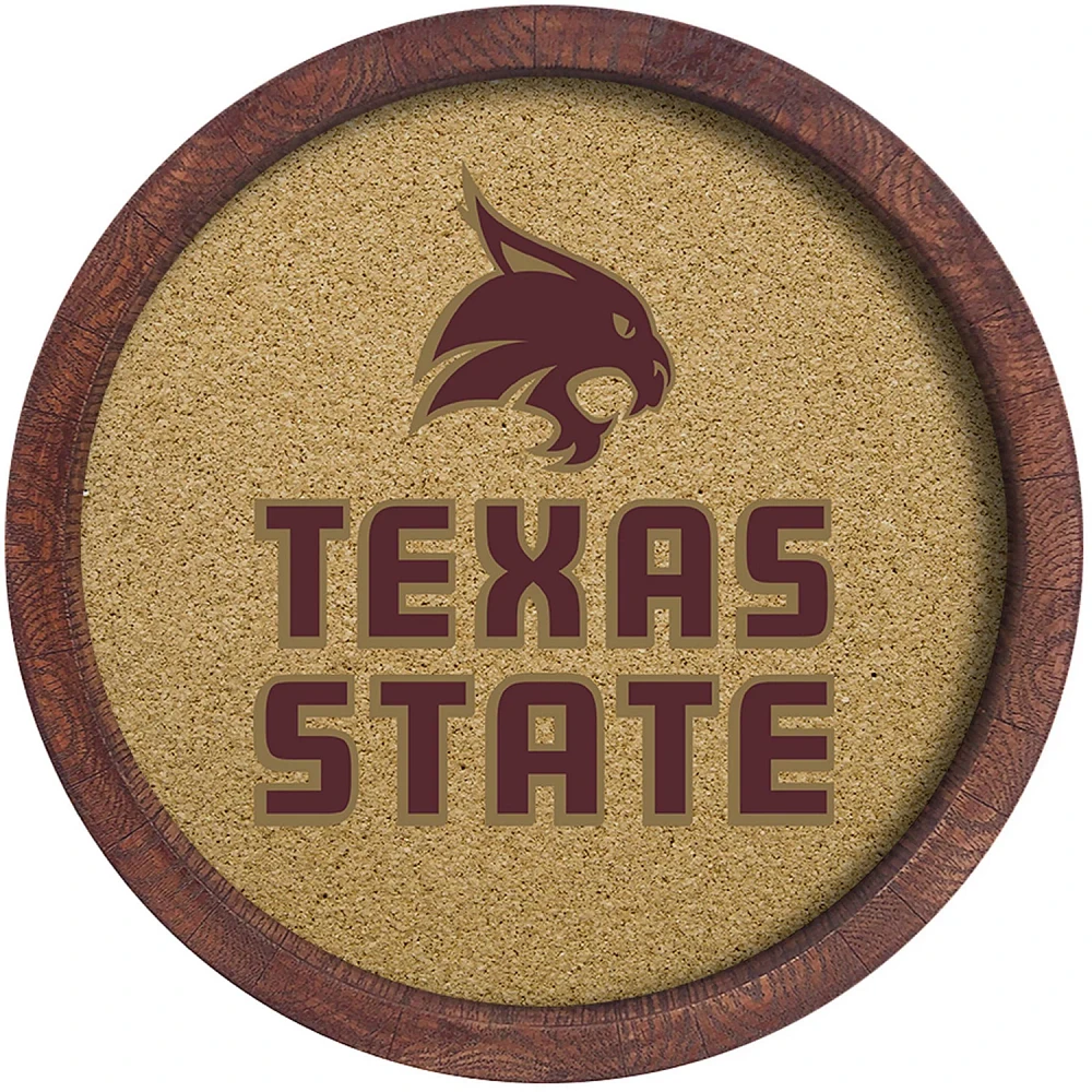 The Fan-Brand Texas State University “Faux” Barrel Framed Cork Board                                                        