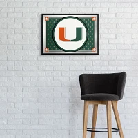 The Fan-Brand University of Miami Team Spirit Framed Mirrored Wall Sign                                                         