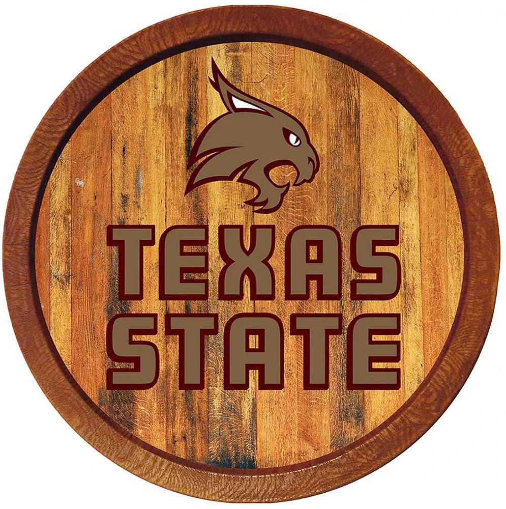 The Fan-Brand Texas State University Faux Barrel Top Sign                                                                       