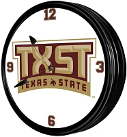 The Fan-Brand Texas State University TXST Retro Lighted Wall Clock                                                              