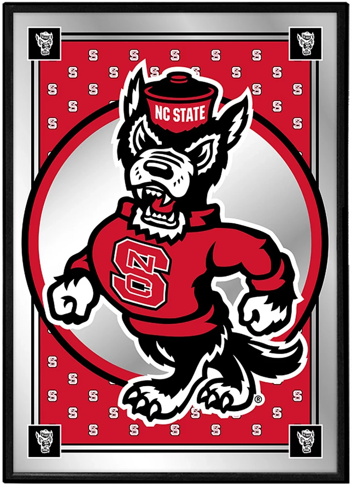 The Fan-Brand North Carolina State University Framed Mirrored Wall Sign                                                         