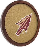 The Fan-Brand Florida State University Arrowhead “Faux” Barrel Framed Cork Board                                            