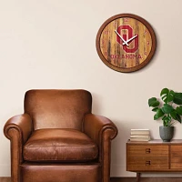 The Fan-Brand University of Oklahoma Weathered Faux Barrel Top Clock                                                            