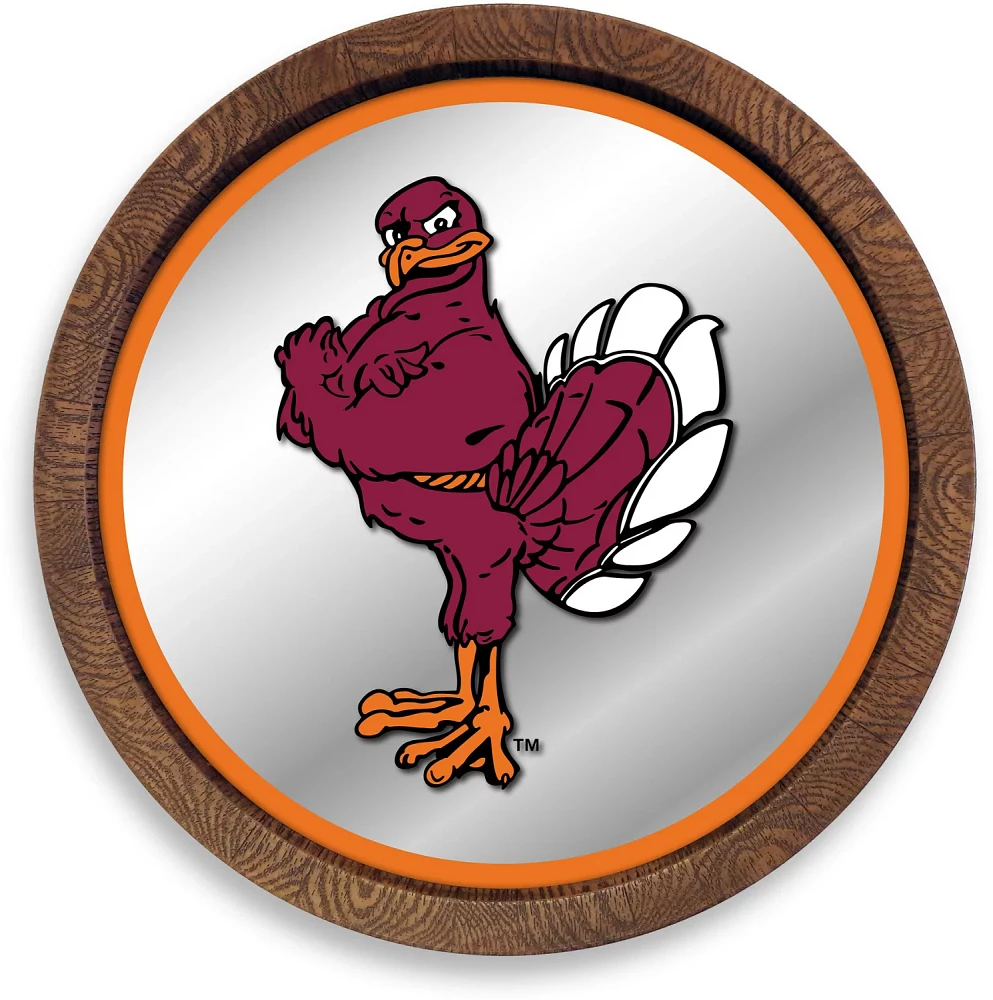 The Fan-Brand Virginia Tech University Mascot Faux Barrel Top Mirrored Wall Sign                                                