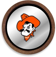 The Fan-Brand Oklahoma State University Mascot Faux Barrel Top Mirrored Wall Sign                                               