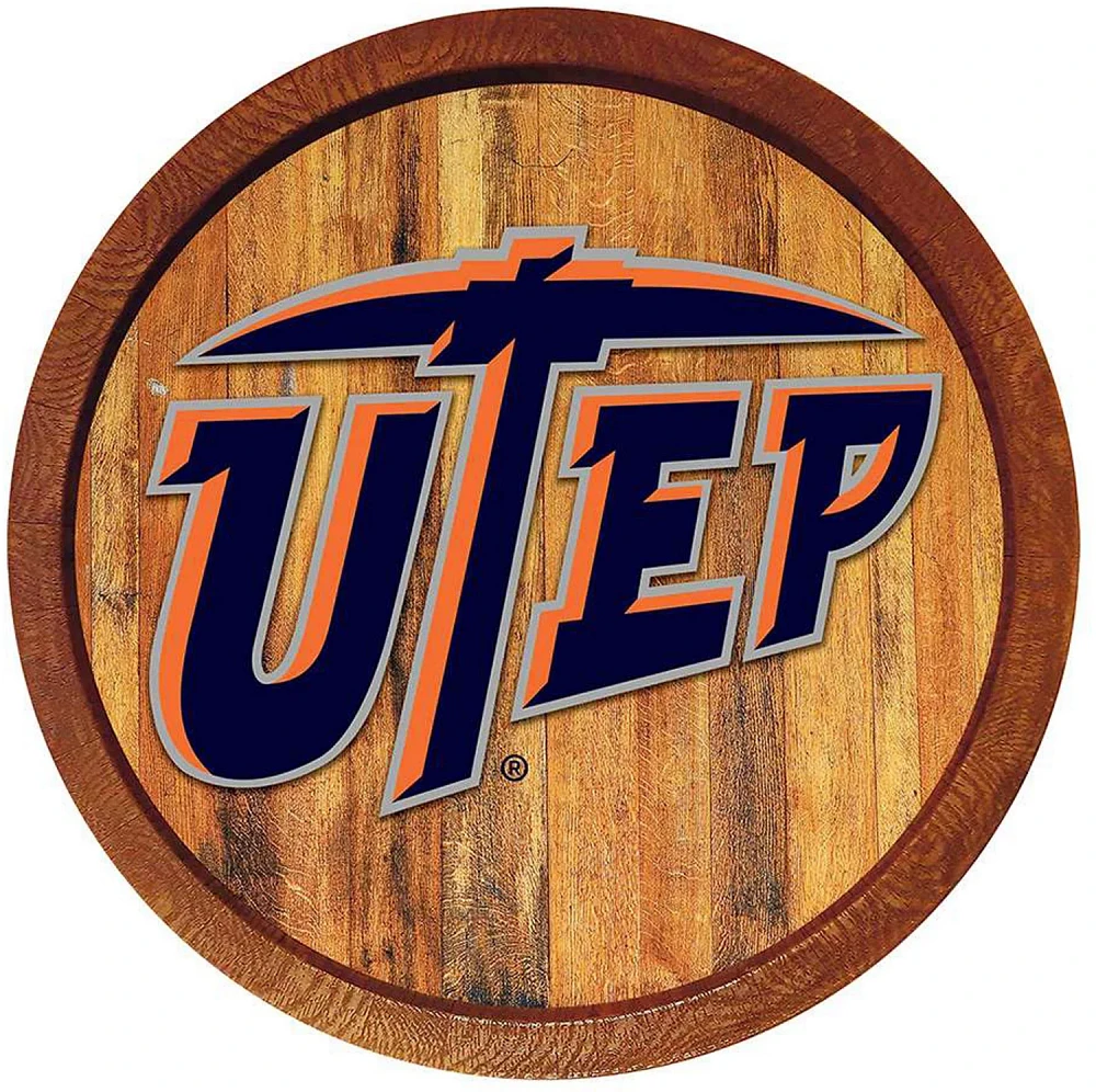 The Fan-Brand University of Texas at El Paso Logo Faux Barrel Top Sign                                                          