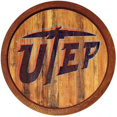 The Fan-Brand University of Texas at El Paso Weathered Faux Barrel Top Sign                                                     