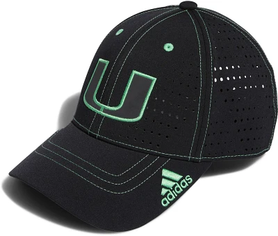 adidas Men's University of Miami Structured Laser Performance Cap                                                               