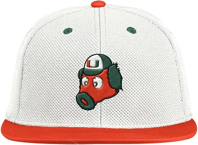 adidas Miami Hurricanes On-Field Baseball Fitted Hat                                                                            