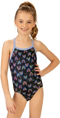 Dolfin Girls’ Uglies Be Happy Print One Piece Swimsuit